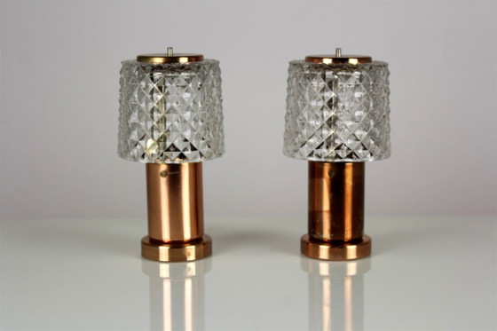 Lampade da tavolo in rame di Kamenicky Senov, anni '70, set di 2 – Glass, Copper (photo 5 of 13)