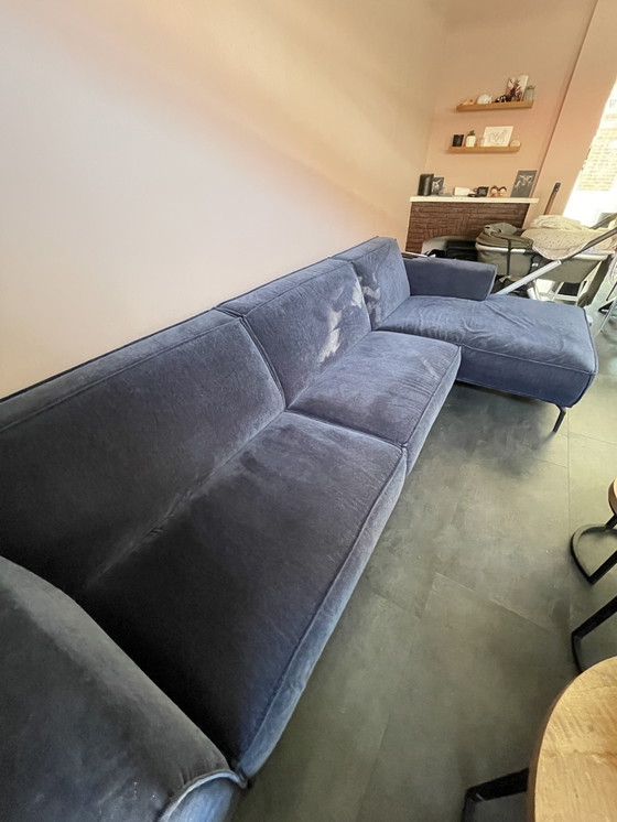 Image 1 of Donkerblauwe hoekbank