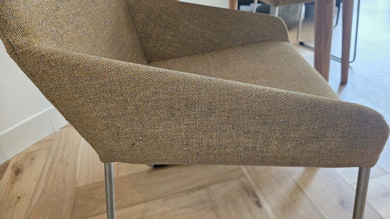 2 Design on Stock Eetkamerstoel - Model Penta - Zeer Goede Staat -l – Eetkamerstoelen, Metal, Textile (photo 3 of 7)