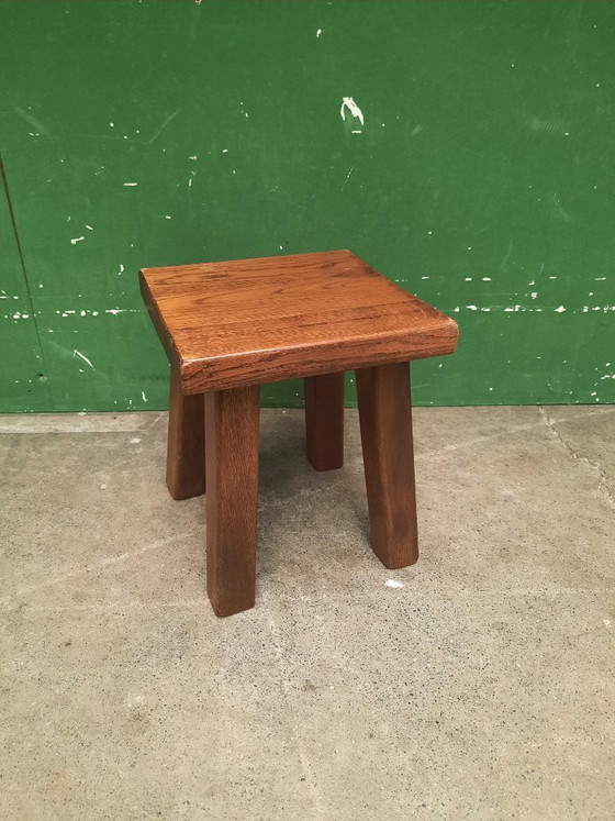 Image 1 of Set of two brutalist style tables, oak