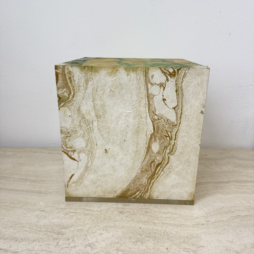 Mid-Century Design Lucite Cube Table Lamp, 1970’s