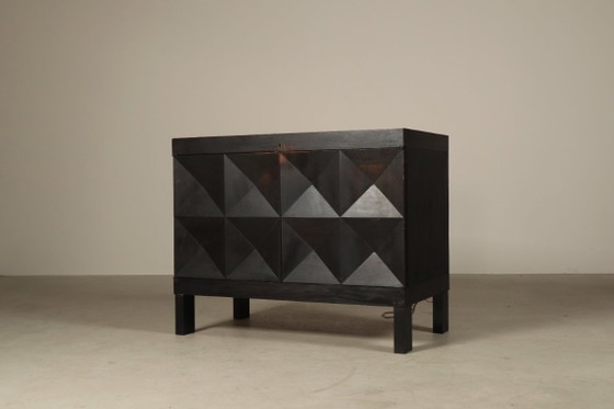 Jean Batenburg für MI Brutalistischer Getränkeschrank aus Ebonisiertem Eichenholz, Belgien, 1960er – Wood (photo 16 of 16)