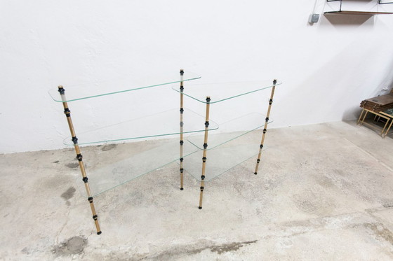 Image 1 of Étagère Présentoir Boulangerie Vitrine de Magasin en Verre et Laiton 1950