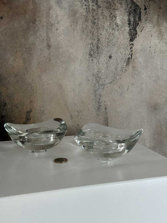 Image 1 of Ensemble de design danois, années 70, chandeliers, bougeoirs, verre, bougies coniques, porte-bougies chauffe-plat