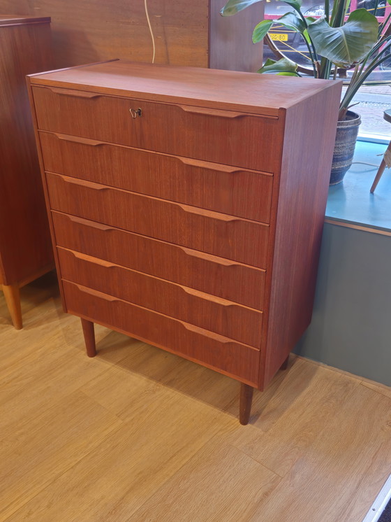 Image 1 of Vintage Deense Ladekast Ladekastje Kast Dressoir 