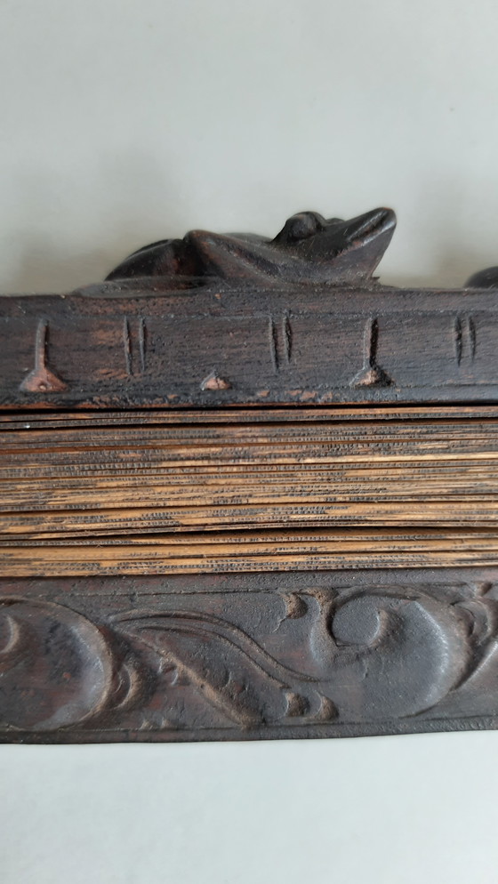 Image 1 of 1 manoscritto Lontar, Bali, intaglio su legno, metà del XX secolo