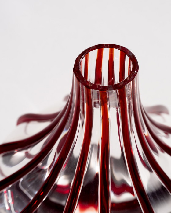 Image 1 of Archimede Seguso (Vetraria Archimede Seguso) “Fili” Ribbon Vase Duo Murano 1950s, signed 