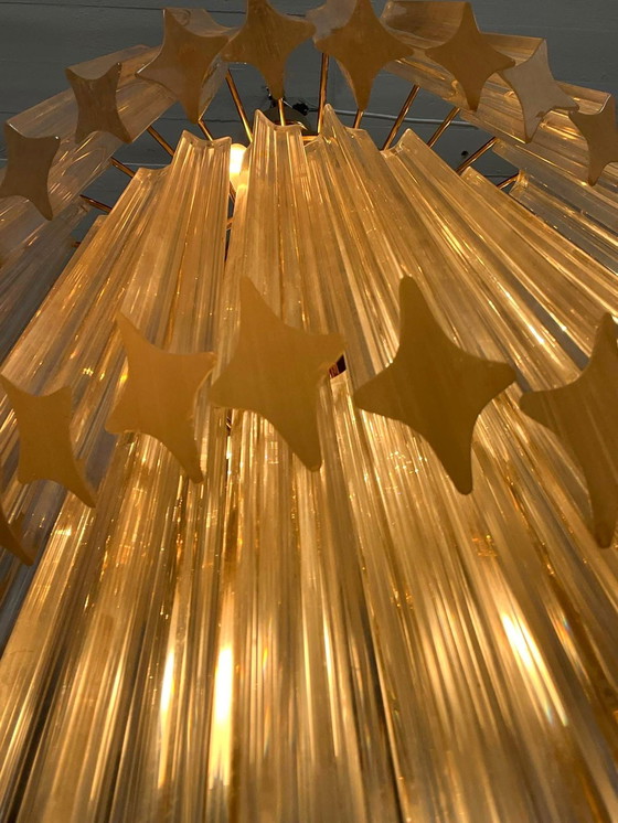 Image 1 of  Gran araña/lámpara de techo de Paolo Venini, cascada, cristal de Murano, Italia, años 70