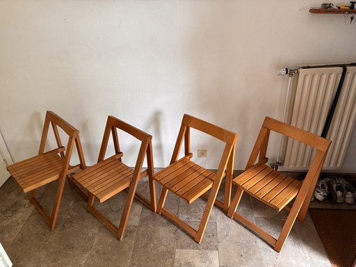 4 Vintage-Klappstühle im Aldo-Stil