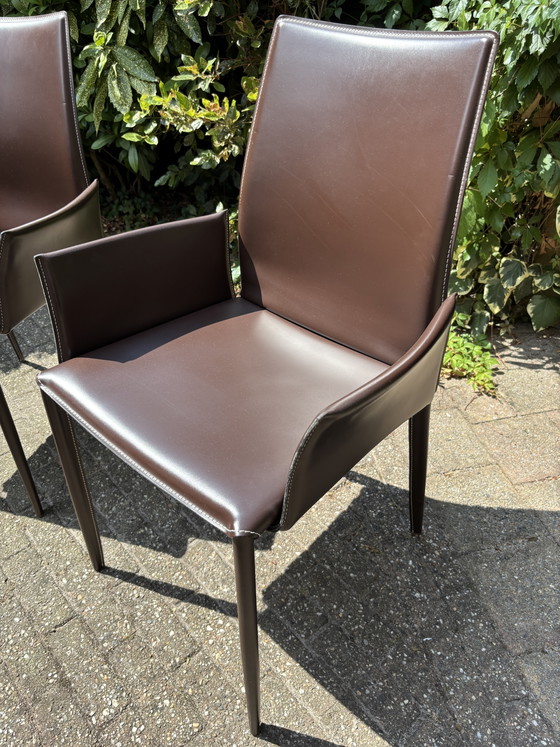 Bontempi Eetkamerstoel chocoladebruin, hoge rugleuning (6 stuks) – Eetkamerstoelen, Leather (photo 9 of 15)