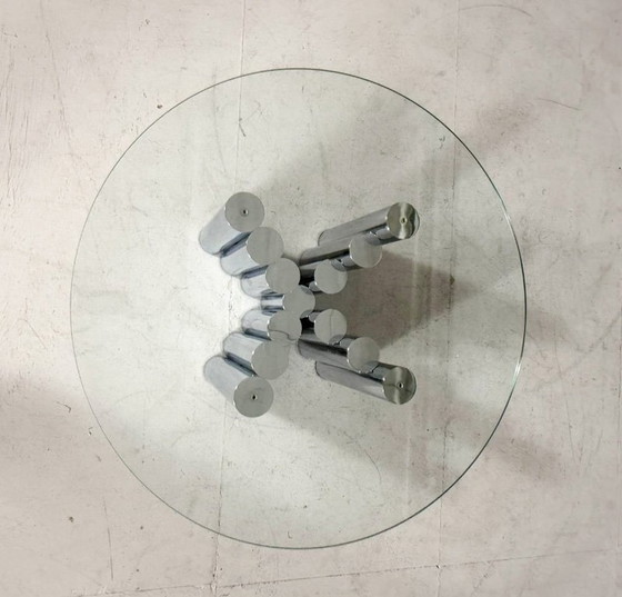 Image 1 of Sculpturale salontafel/salontafel, chroom, van Marco Zanuso, Italië, jaren 70.