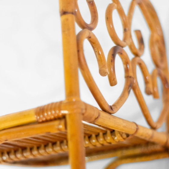 Image 1 of 1x Mid-Century Italian Small Bamboo and Rattan Bookcase, 1960s