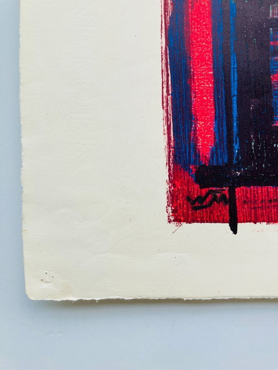 Image 1 of Wim Motz - Litografia colorata d'epoca - 1957