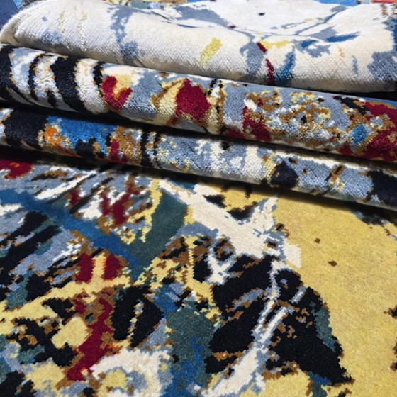 Tappeto annodato a mano in lana e seta, stile Jackson Pollock - 2x3 m – Tappeti, Wool (photo 6 of 8)