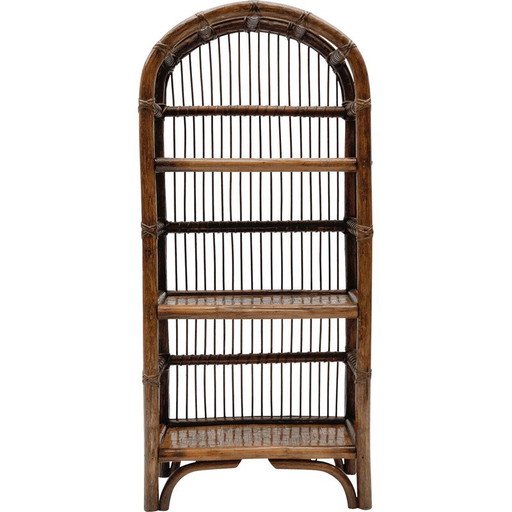 Mensola vintage in rattan e bambù, Italia 1960