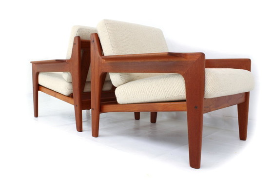 Image 1 of come nuova, 2x Arne Wahl Iversen f. Komfort, poltrona danese in teak della metà del secolo scorso, poltrona vintage, rivestiment