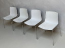 Lot de 4 chaises design Arper Catifa | Blanches | Empilables | Fabriquées en Italie