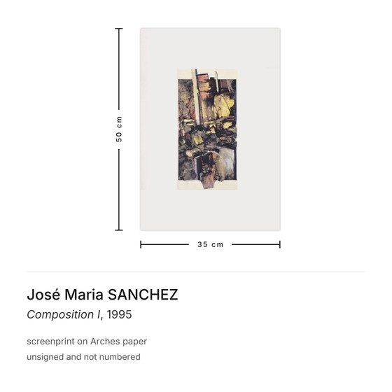 José Maria SANCHEZ Screenprint Composition I 1995 – Lithographs & prints, Paper (photo 3 of 5)