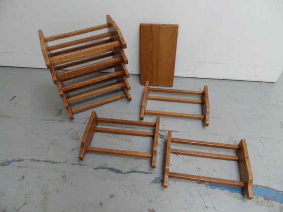 Image 1 of Brutalistisches Weinregal aus Eiche