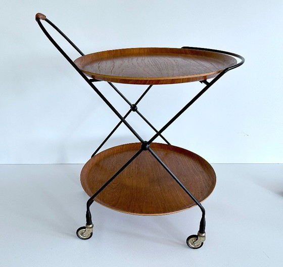Image 1 of Vintage Scandinavian Serving  Cart Trolley