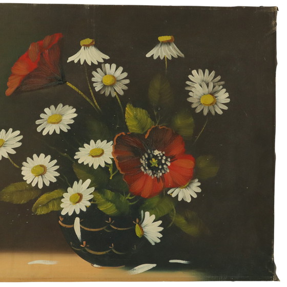 Image 1 of Fleurs Nature morte Peinture Marguerites Coquelicot