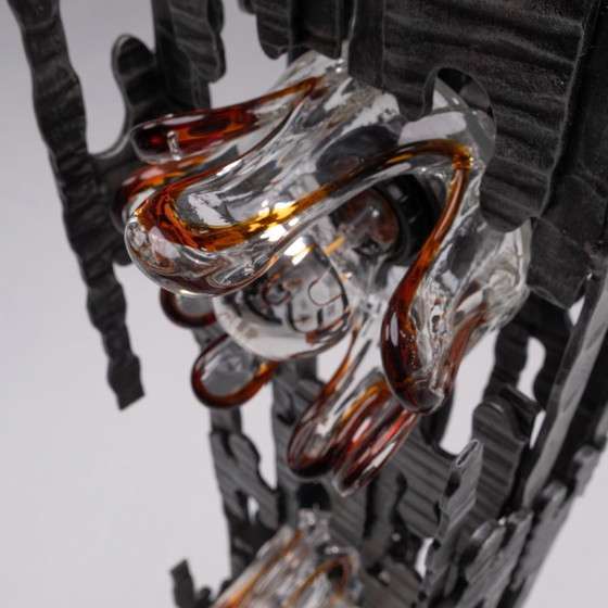 Image 1 of 1x Brutalist Murano Glass Floor Lamp 1970s