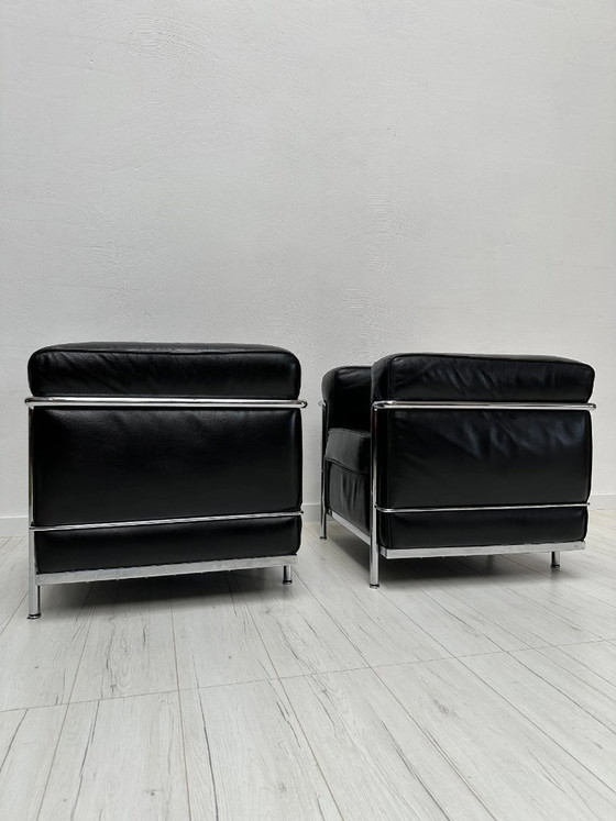 Image 1 of Poltrona LC2 vintage in pelle di Le Corbusier, Pierre Jeanneret e Charlotte Perriand per Cassina, anni '90