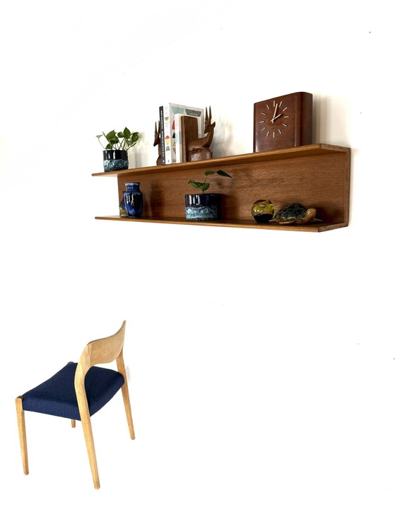 Image 1 of Vintage XL teakhouten wandplank, Wilhelm Renz ‘60