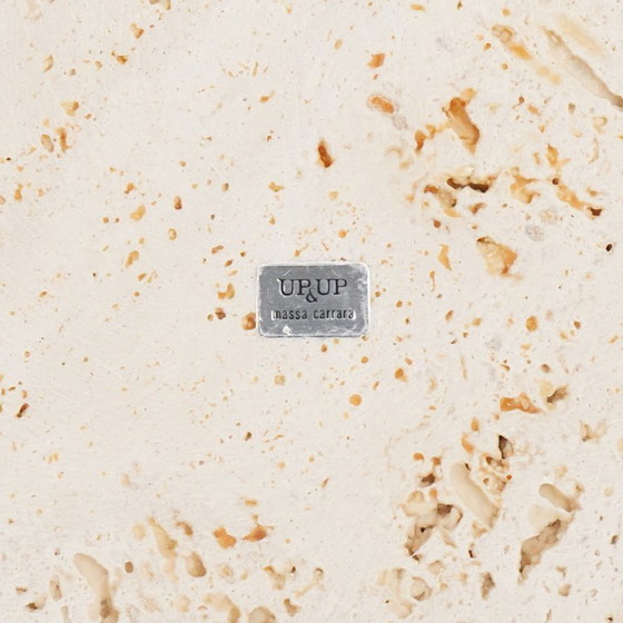 Image 1 of Ciotola in travertino “Voltero” di Pier Alessandro Giusti ed Egidio Di Rosa per Up & Up, anni '70