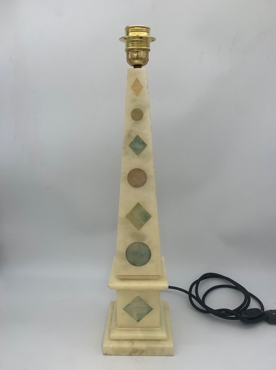 Image 1 of Multicolored alabaster table lamp from Volterra, circa 1960