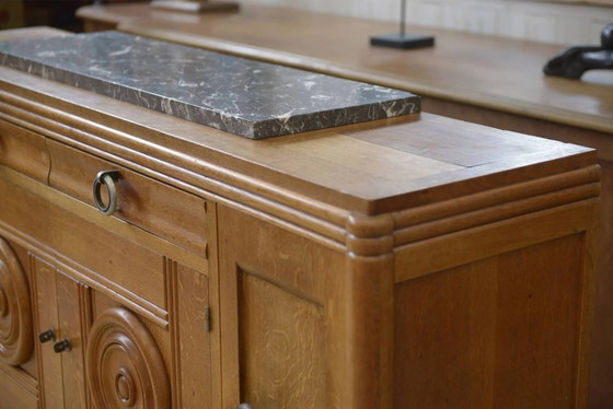 Oak buffet in the style of Charles Dudouyt, 1930s. – Storage cabinet, Wood, Art Deco (photo 3 of 14)