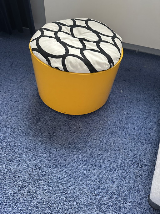 Vintage Pouf brand Nebu Holland.With Storage and Cushion Bought in 1974