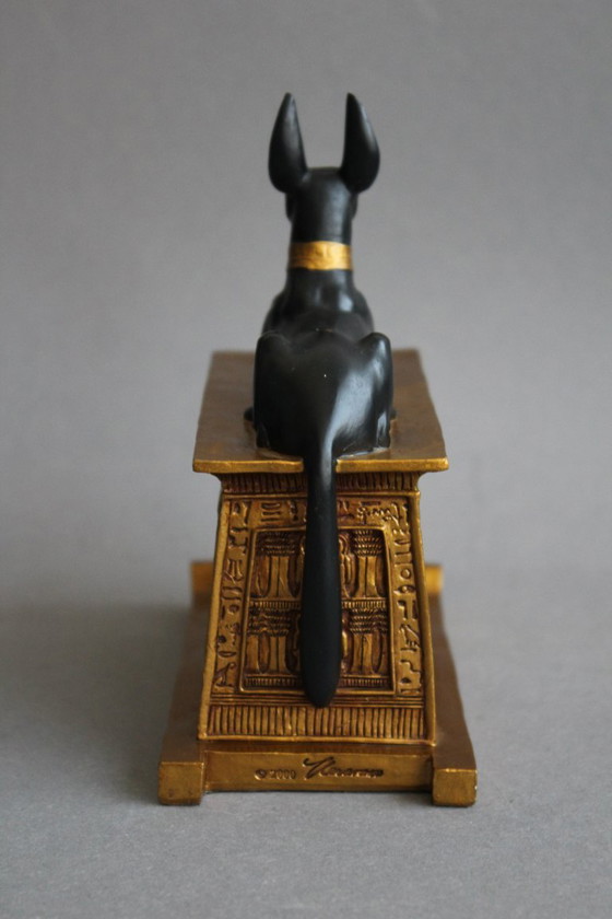 Image 1 of Anubis lying on a golden shrine, original Veronese 2000, Egyptian god