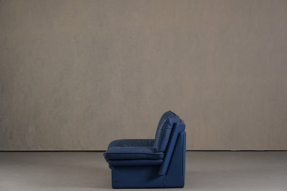 Image 1 of Sofá posmoderno de cuero Nicoletti Salotti, Italia, años 80