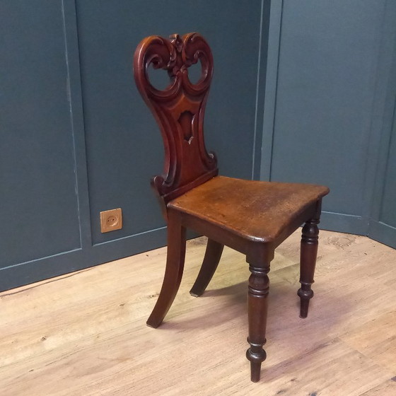 Image 1 of Antique English Hall Chair