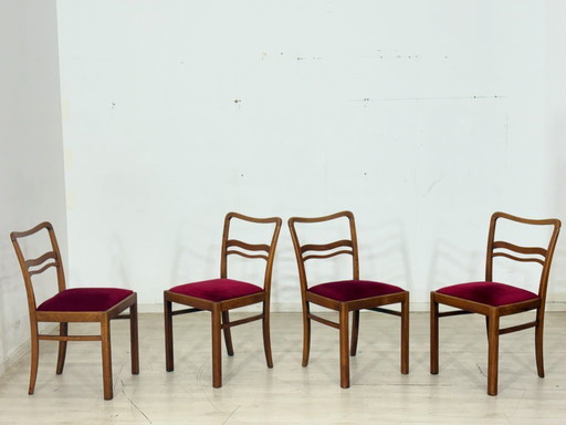 Ensemble de 4 chaises Art Nouveau / chaises de salle à manger – vers 1920