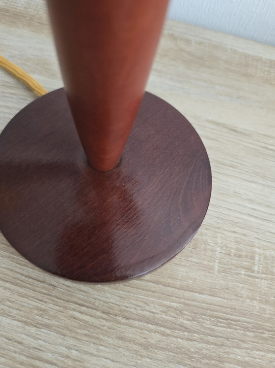 Image 1 of Pair of Mid-Century Modern Wooden Table Lamps by Herda Holland - Newly Rewired