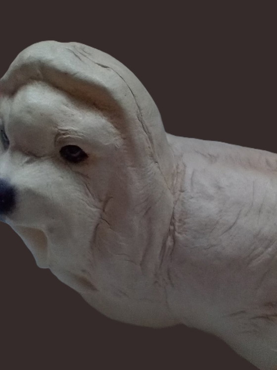 Image 1 of Shih Tzu in pelle artigianale di metà secolo – "Chateau Leather" (Canada)