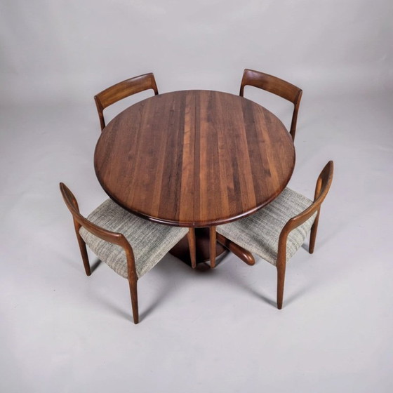 Image 1 of Model 77 chairs plus table N.O. Møller, Denmark 1960s