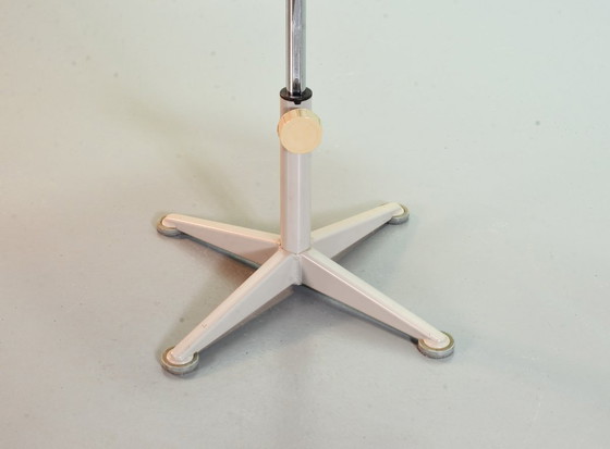 Image 1 of Ahrend De Cirkel Industrial Design Desk Chair with Orange Fabric Upholstery on a Grey Steel Frame. The Netherlands, 1950s.