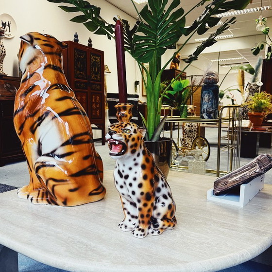 Image 1 of Bougeoir léopard en céramique