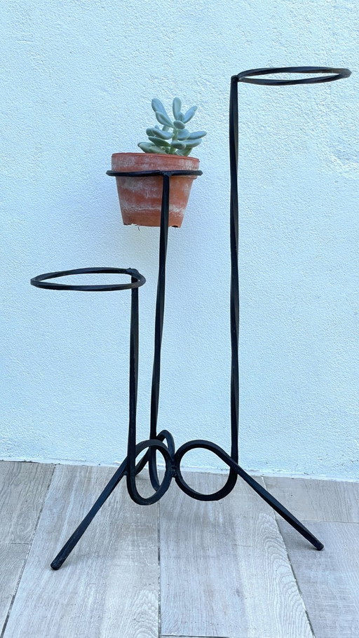 Porte plantes géométrique acier vintage