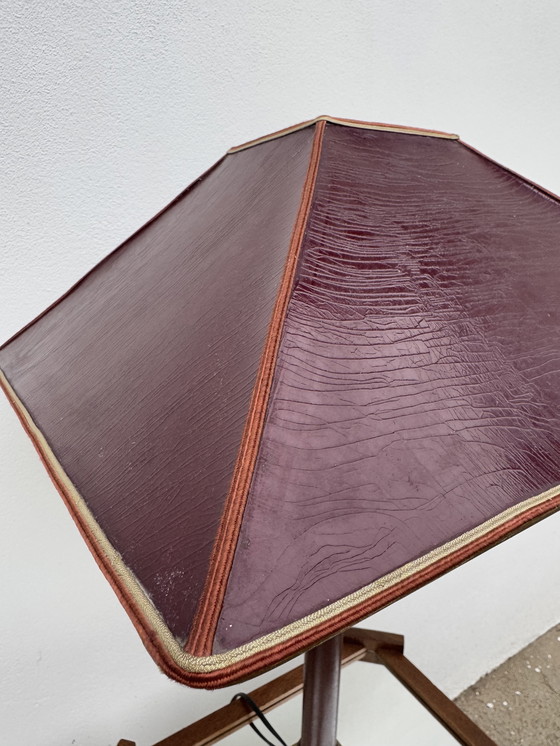 Image 1 of Grande lampe teck et bronze années 70