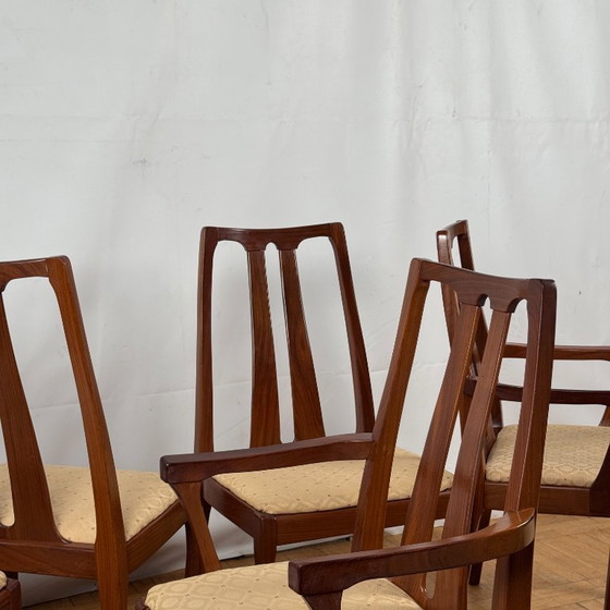 Image 1 of Set di 6 sedie da pranzo vintage in teak Nathan, anni '70 - British Mid-Century Modern
