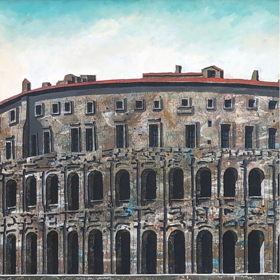 Image 1 of Acrylique vintage sur toile « Le Théâtre de Marcellus » de Tonino Caputo