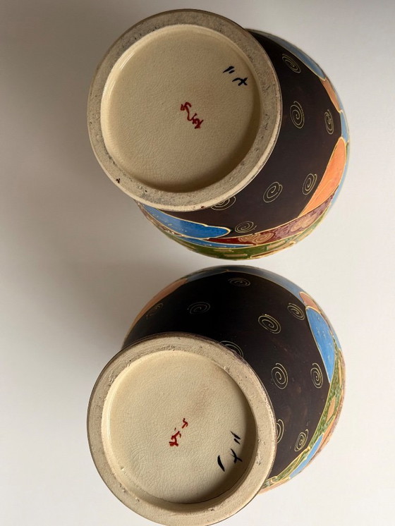 Image 1 of Set of 2 Japanese Satsuma vases 