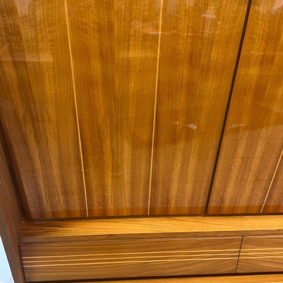 Image 1 of Exclusieve Duitse vintage barkast/woonkamerkast uit de jaren 50, hout in Riva-bootstijl.