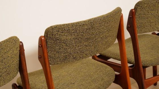 Image 1 of 6 x eetkamerstoelen | Erik Buch | Model 49 | Teak | Opnieuw gestoffeerd