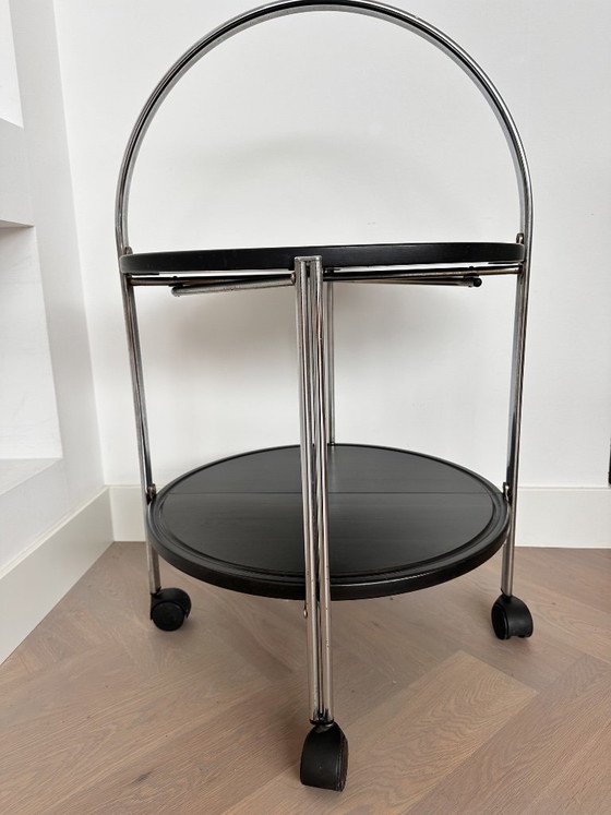 Desserte vintage pliable - noir & chrome - années 60/70 – Bremshey & co, Metal, Plastic (photo 4 of 6)