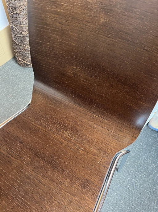 Set aus 6 Calligaris-Stühlen aus gebogenem Holz